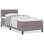 vidaXL Lit avec sommier et matelas taupe 90x200 cm en tissu