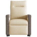 vidaXL Fauteuil inclinable Crème Tissu