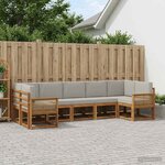 vidaXL Ensemble de canapés d'extérieur 7 Pièces Naturel et gris clair