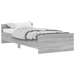 vidaXL Cadre de lit sonoma gris 90x190 cm bois d'ingénierie