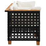 vidaXL Canapé de jardin avec coussins 3 places noir résine tressée