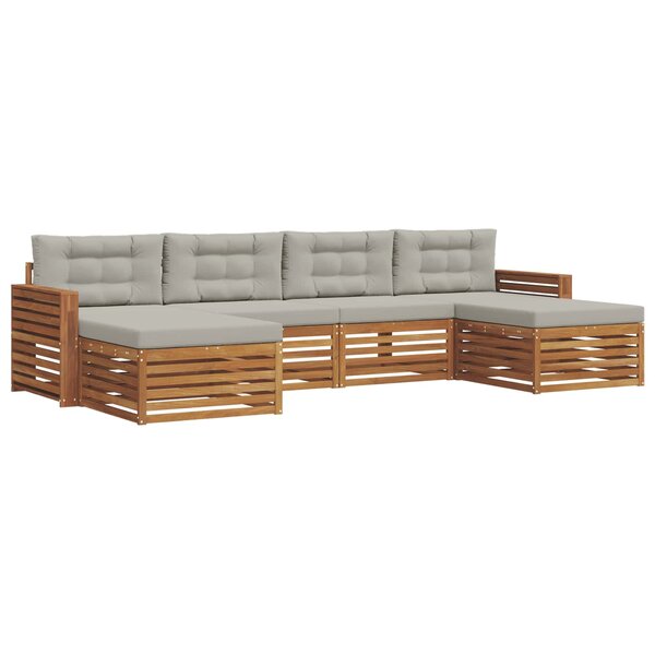 vidaXL Ensembles de canapés avec coussin 6 Pièces Gris Naturel et Clair