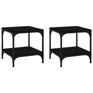 vidaXL Tables d'appoint 2 Pièces Noir 40x40x40 cm Bois d'ingénierie