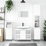 vidaXL Armoire de salle de bain blanc brillant 80x33x60 cm