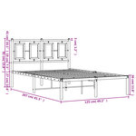 vidaXL Cadre de lit métal sans matelas avec tête de lit noir 120x200cm