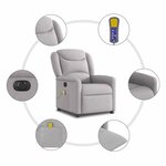 vidaXL Fauteuil de massage inclinable électrique gris nuage tissu