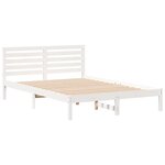 vidaXL Cadre de lit avec tête de lit Blanc 140 x 220 cm Pin massif