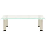 322763 vidaXL TV Stand Transparent 60x35x17 cm Tempered Glass