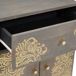 vidaXL Cabinet de chevet Gris 50 x 33 x 60 cm bois de manguier massif