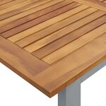vidaXL Table de Jardin Gris 160 x 80 x 75 cm Bois d'Acacia Massif