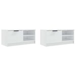 vidaXL Meubles TV 2 Pièces Blanc brillant 80x35x36 5 cm Bois d'ingénierie