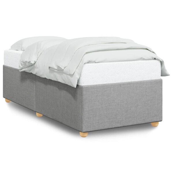 vidaXL Cadre de lit Gris clair 90x190 cm Tissu