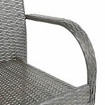 vidaXL Chaises empilables d'extérieur lot de 4 Gris Résine tressée