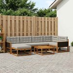 vidaXL Ensemble de canapés d'extérieur 7 Pièces Naturel et gris clair