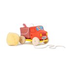 Camion benne a tirer en bois et tissu