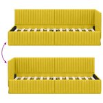 vidaXL Cadre de lit d'angle avec tête de lit Jaune 80 x 200 cm Velours