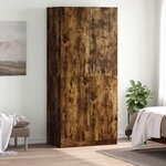 vidaXL Garde-robe Chêne fumé 90x52x200 cm Bois d'ingénierie