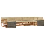 vidaXL Ensemble de canapés d'extérieur 7 Pièces Naturel et Beige