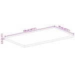 vidaXL Dessus de table 120x70x2 5cm rectangulaire bois massif récupéré