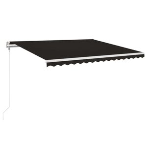vidaXL Auvent automatique capteur de vent et LED 400x350 cm Anthracite