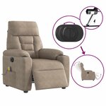vidaXL Fauteuil inclinable de massage électrique taupe