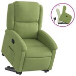 vidaXL Fauteuil inclinable Vert clair Velours