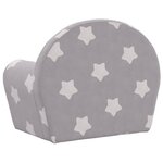vidaXL Canapé-lit pour enfants gris clair avec étoiles peluche douce