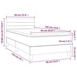 vidaXL Sommier à lattes de lit avec matelas LED Crème 90x190 cm Tissu