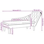 vidaXL Fauteuil long avec coussin et accoudoir droit gris clair tissu
