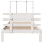 vidaXL Lit bibliothèque sans matelas blanc 90x200cm bois de pin massif