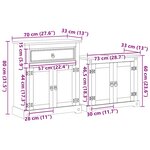 vidaXL Ensemble de meubles salle de bain 2 Pièces Corona bois pin massif