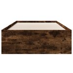 vidaXL Cadre de lit sans matelas chêne fumé 100x200 cm bois ingénierie
