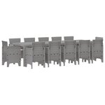 vidaXL Ensemble de salle à manger pour jardin 13 Pièces Gris clair Grand