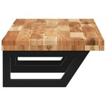 vidaXL Étagère de vasque murale acier et bois massif d'acacia