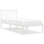 vidaXL Cadre de lit métal avec tête de lit blanc 80x200 cm