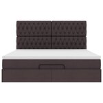 VidaXL Cadre de lit ottoman avec matelas marron foncé 180x200 cm tissu