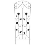 vidaXL Clôture de jardin 3 Pièces Noir 112 x 40 cm Acier