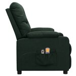 vidaXL Fauteuil électrique de massage Vert foncé Tissu