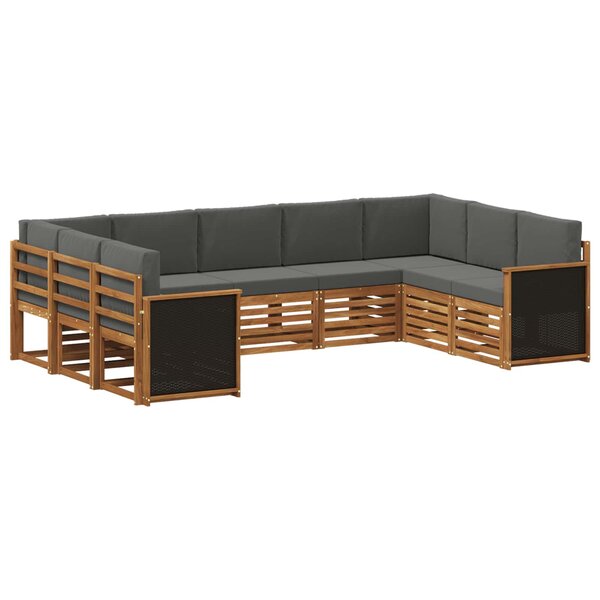 vidaXL Ensemble de canapé d'angle 7 Pièces Naturel et Anthracite