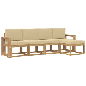 vidaXL Ensemble de canapés d'extérieur 5 pc Blanc et Beige