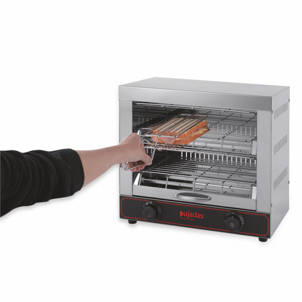 Toaster professionnel avec 6 pinces à sandwich 3 kw - pujadas -  - acier inoxydable440 x250x440mm
