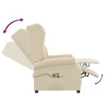 vidaXL Fauteuil de massage Crème Tissu