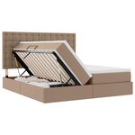 vidaXL Lit avec rangement et LED Cappuccino 180 x 200 cm Simili cuir