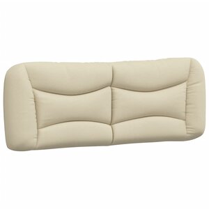vidaXL Coussin de tête de lit crème 120 cm tissu