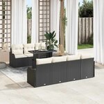 vidaXL Ensemble de canapé de jardin Manuel 8 Pièces Noir 100 x 55 x 73 cm