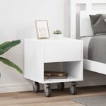 vidaXL Table de chevet 2 Pièces Blanc 40 5 x 40 x 48 cm Bois d'ingénierie