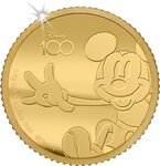 Pièce de monnaie en Or 10 Dollars g 0.5 Millésime 2023 Disney 100 Magical Years MICKEY MOUSE