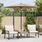 vidaXL Parasol de jardin avec LED et mât en acier marron 223x223x231cm