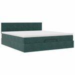 VidaXL Cadre de lit ottoman avec matelas vert foncé 180x200 cm velours