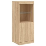 vidaXL Buffet avec lumières LED chêne sonoma 162x37x100 cm